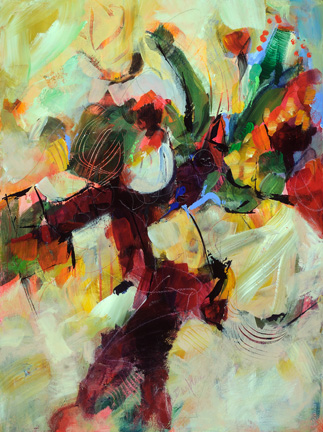 Something from a Memory. Acrylic and collage on Arches paper, 40h x 32w, $1700.