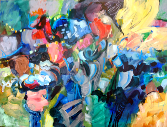 Triumphant. Acrylic on canvas, 36h x 48w, Framed. $3800.