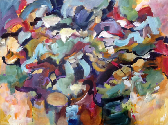 Cascade II. Acrylic on canvas, 36h x 48w, $3600.