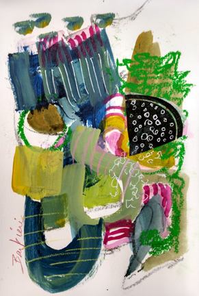 Board Game, Acrylic and Collage, 16h x 12w, Framed $225.