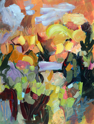 Dying Day, Acrylic on paper, 33h x 26w, Framed $1400.