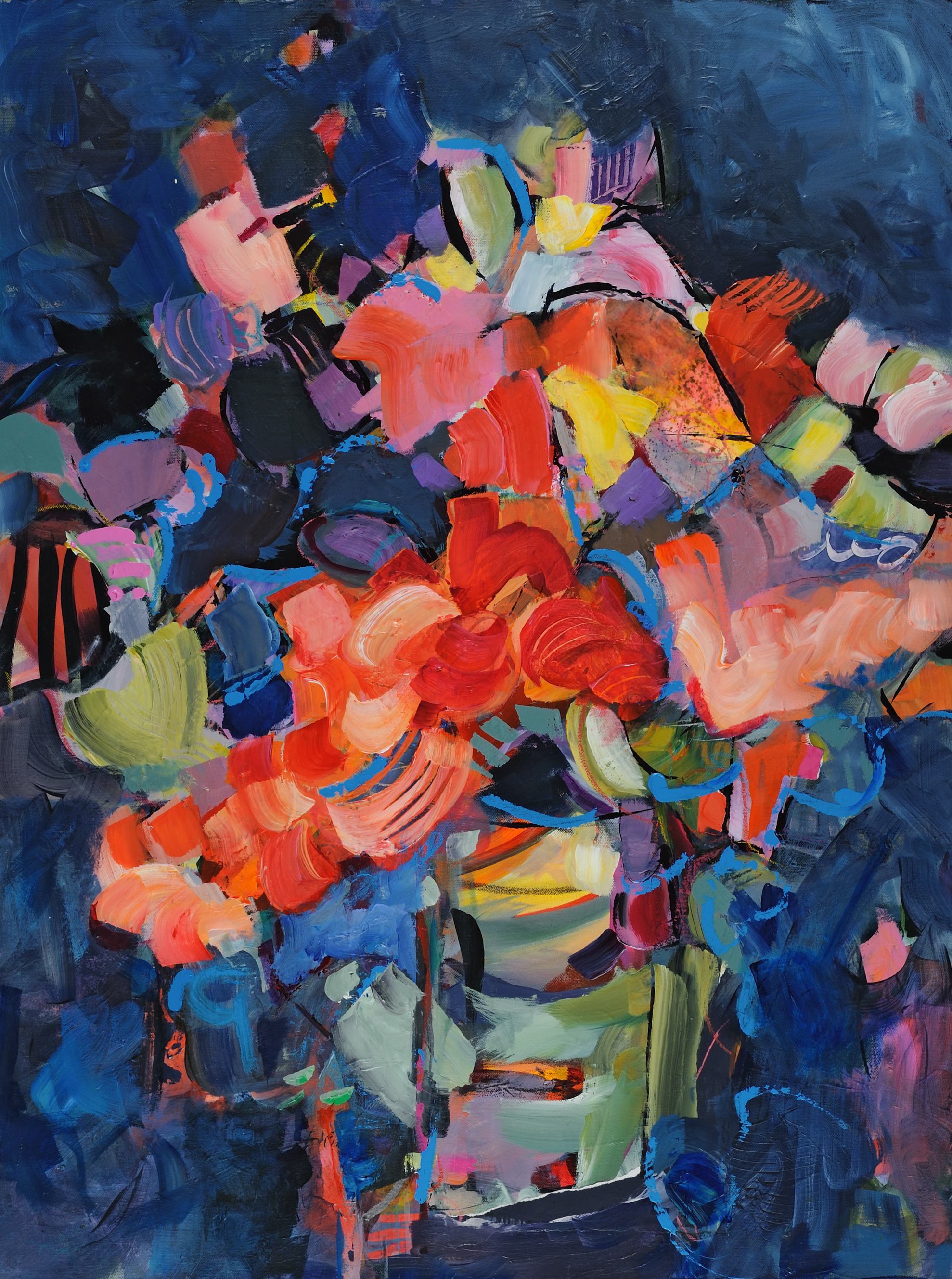 Hidden Still Life, Acrylic and collage on canvas, 40h x 30w. $2200