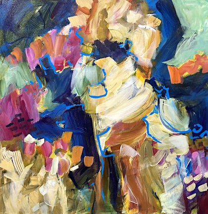 Flamenco, Acrylic on canvas, 36